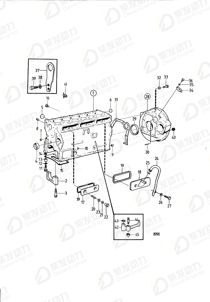 VOLVO Cylinder Block 1542000 Drawing